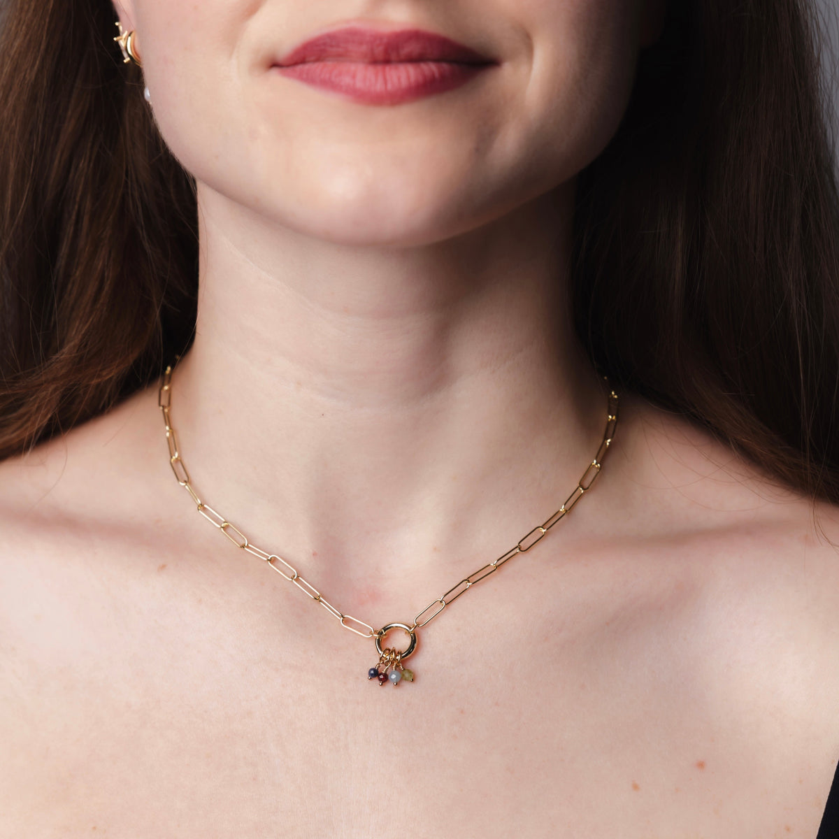 Paperclip Chain Necklace with Charm Enhancer