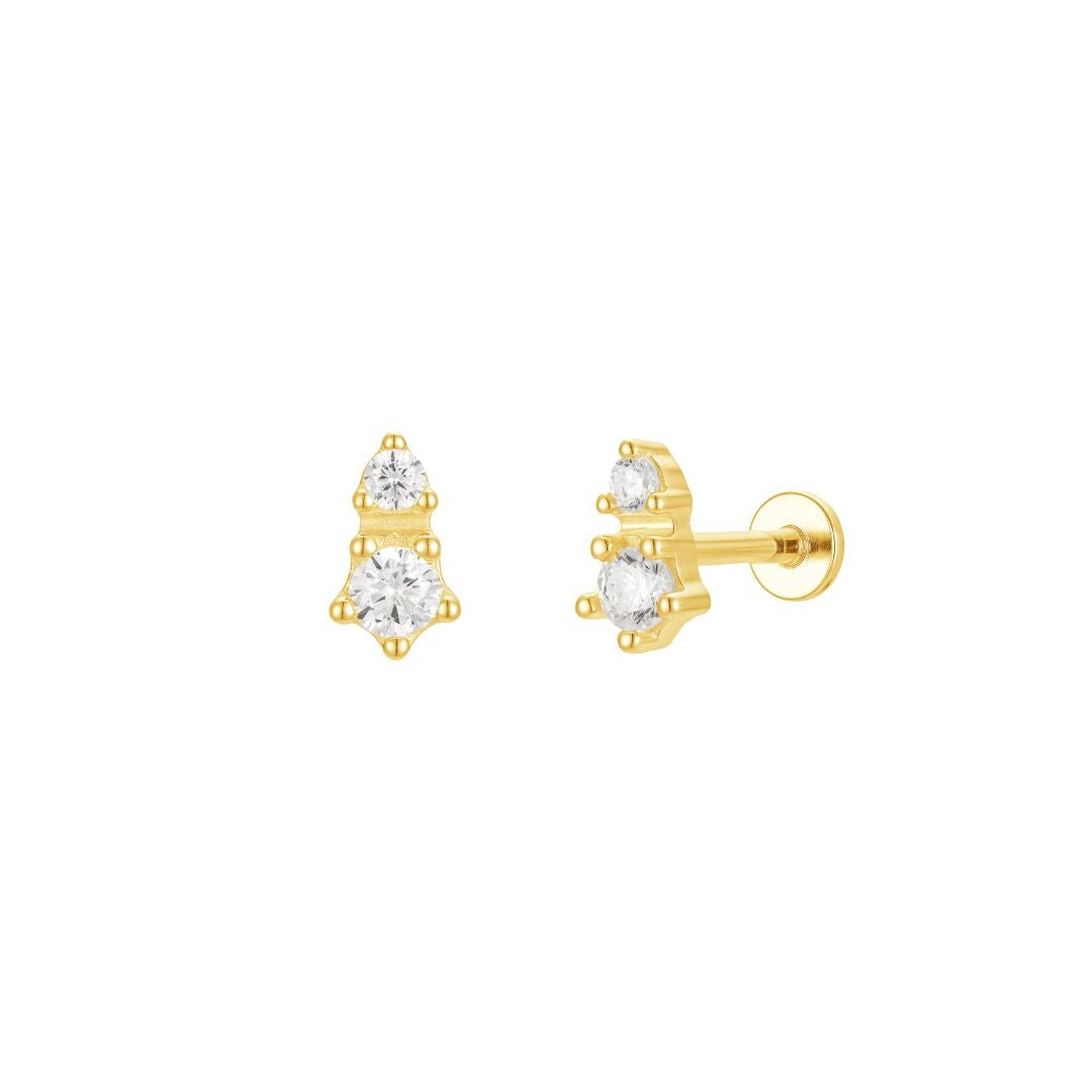 Cluster Flat Back Single Stud Earring