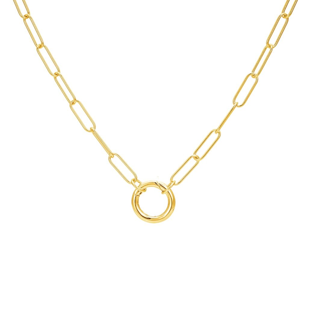Paperclip Chain Necklace with Charm Enhancer