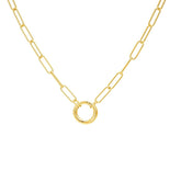 Paperclip Chain Necklace with Charm Enhancer