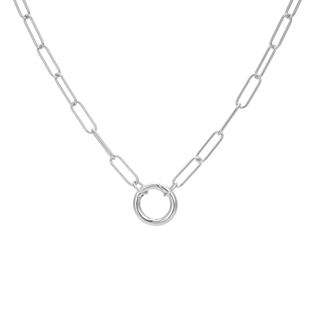 Paperclip Chain Necklace with Charm Enhancer
