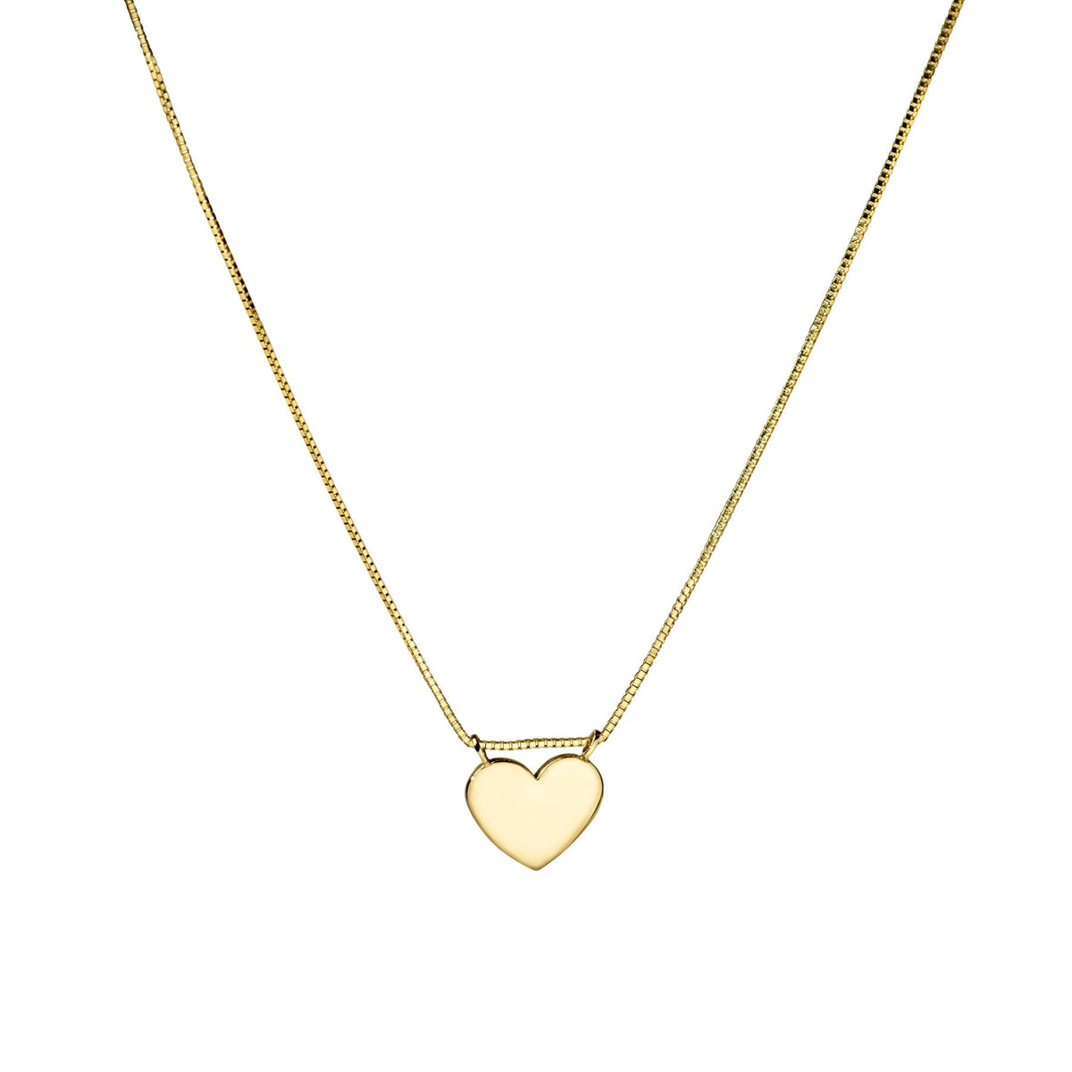14K Gold Engravable Heart Necklace