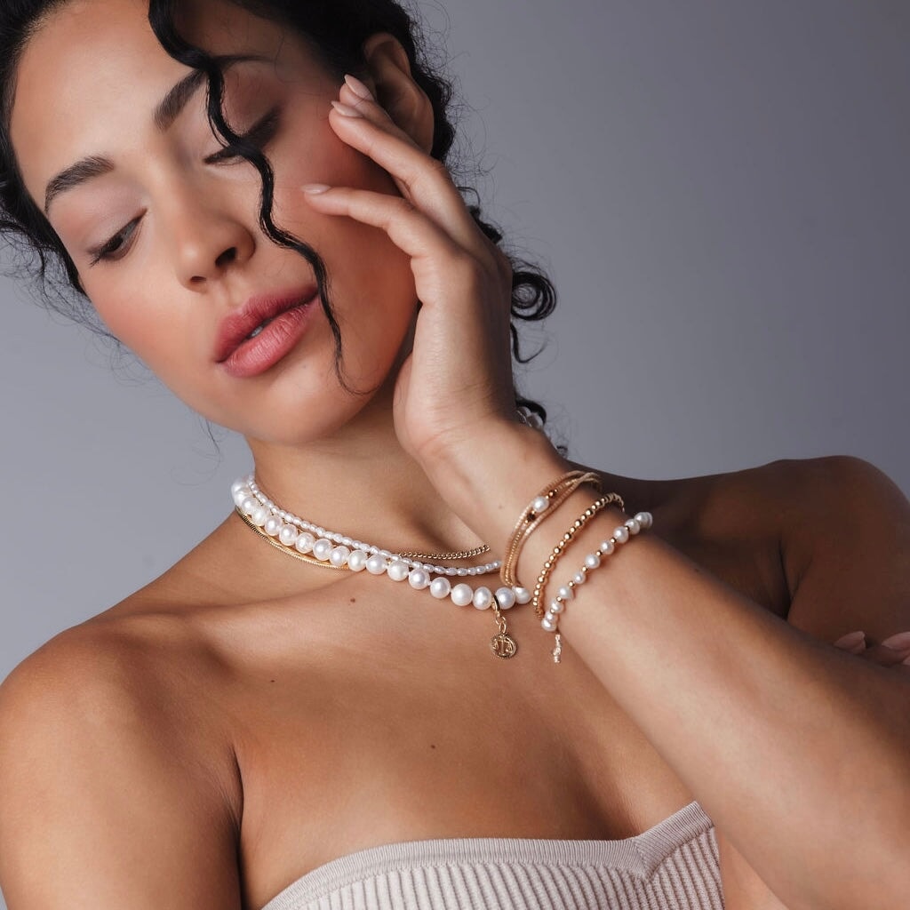 Bead Pearl Row Bracelet