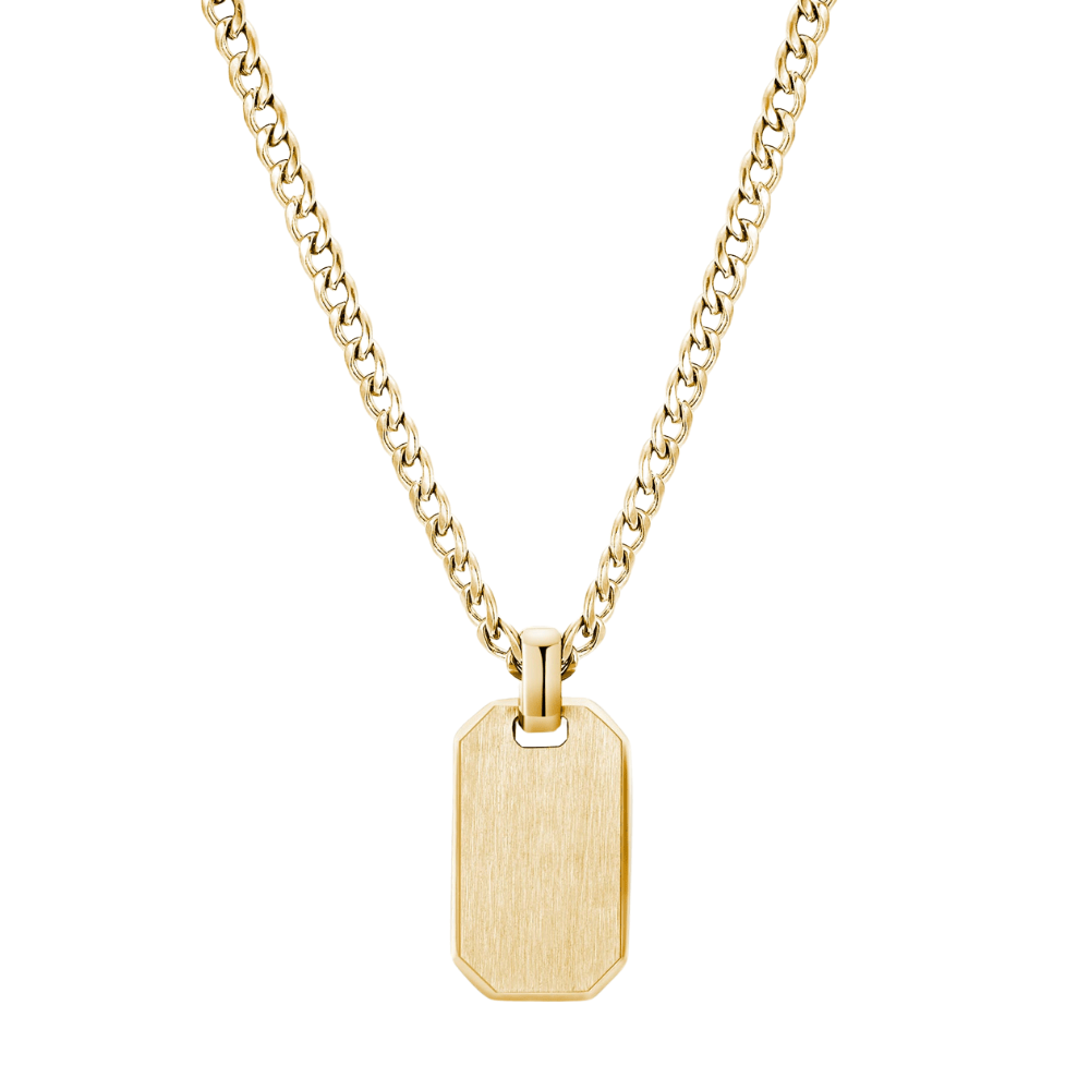 Hunter Weathered Tartan Crest Dog Tag Necklace
