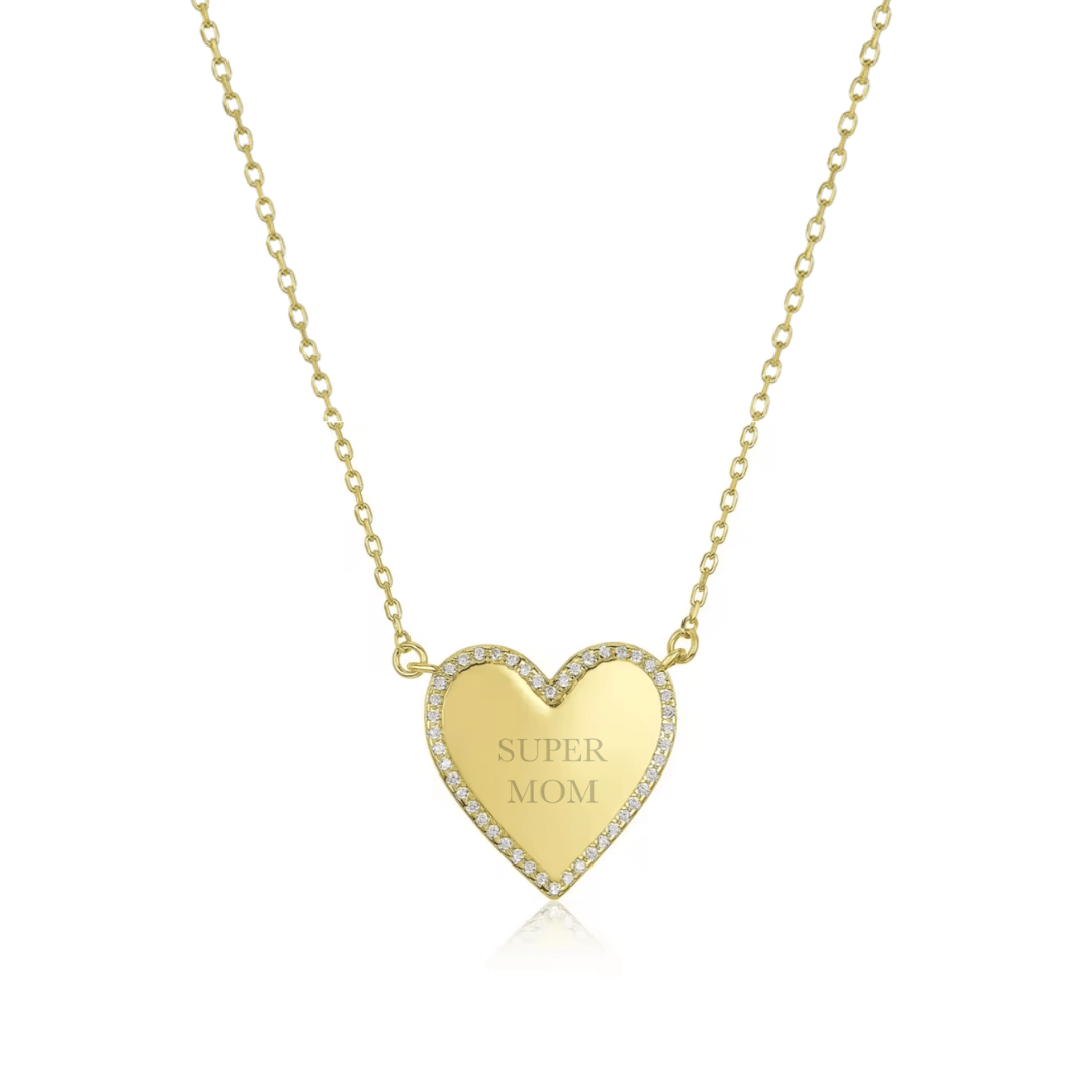Ava Pavé Heart Necklace