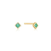 Princess Cut Emerald Solitaire Single Stud