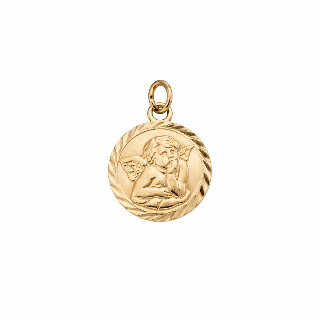 10K Mini Guardian Angel Protection Charm