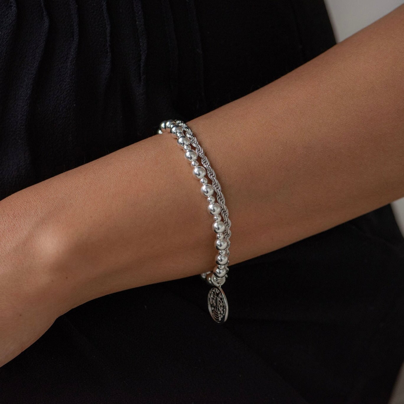 Erin Big Small Silver Bracelet