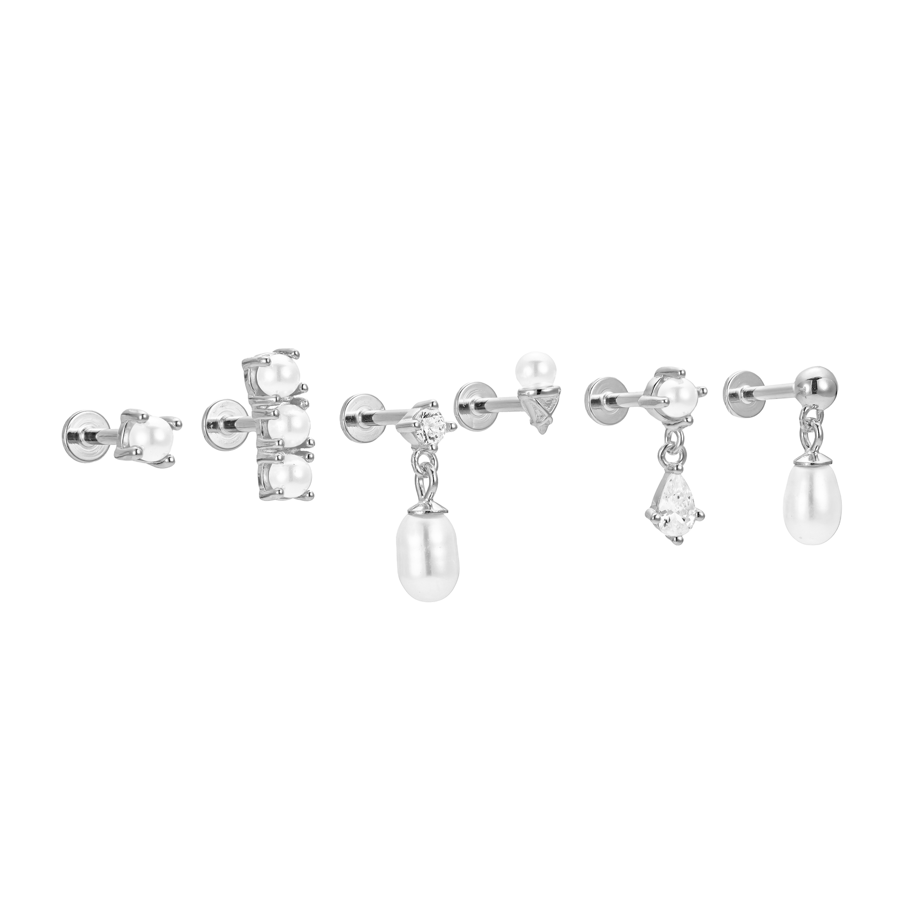 Pearl Flat Back Single Studs