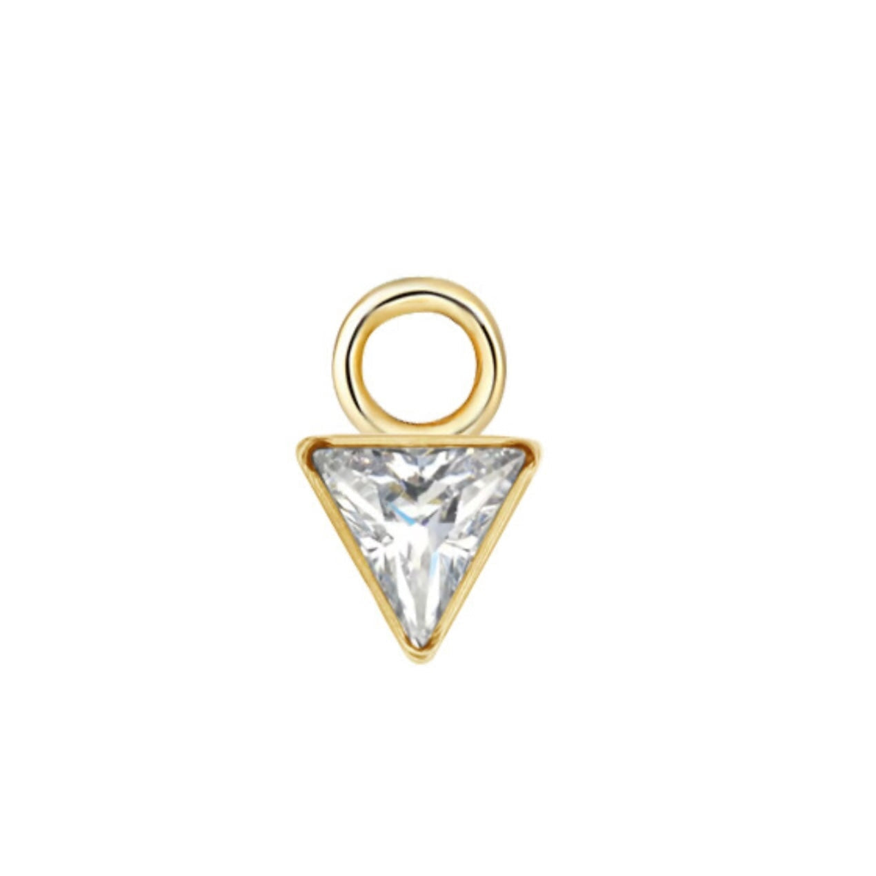 Sparkly Triangle Cut Hoop Charm