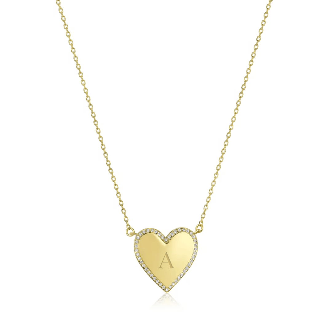 Ava Pavé Heart Necklace