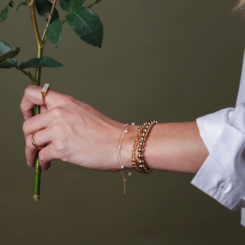 10K Gold Delicate Petra Pearl Bracelet