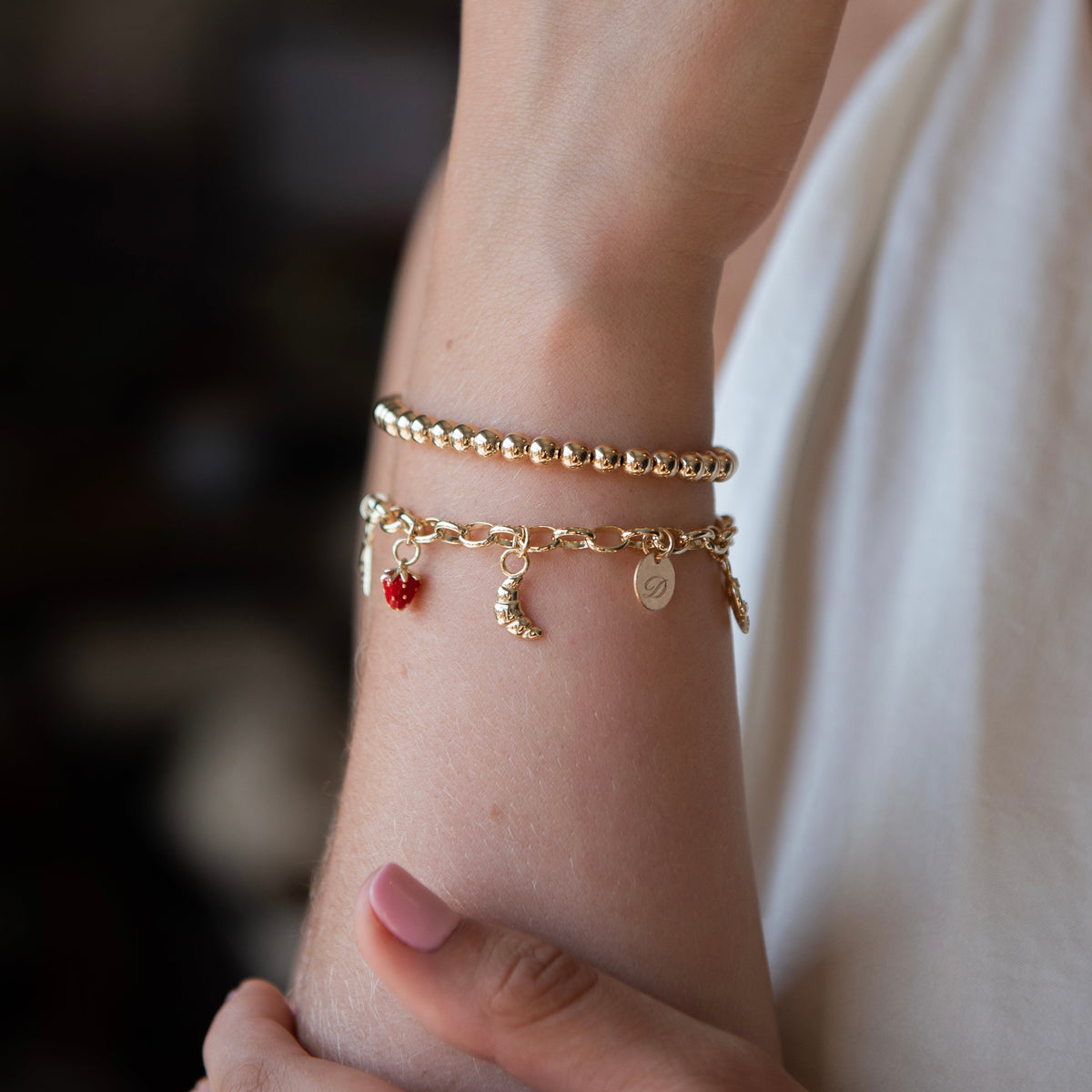 Strawberry Hoop Charm