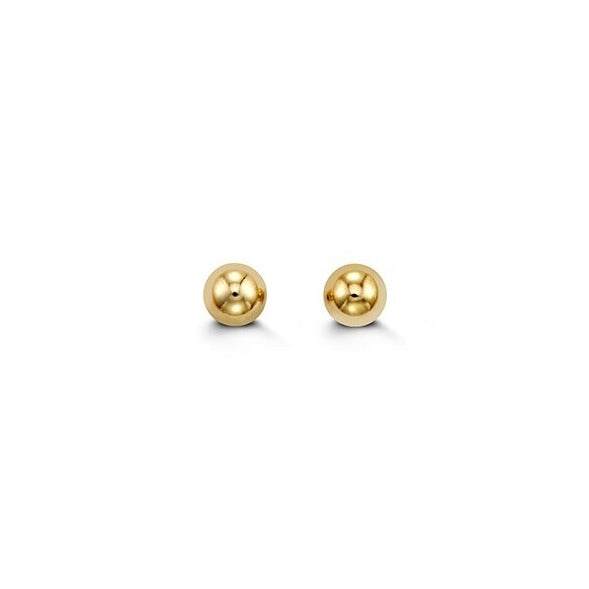 Gold Ball Stud Earrings 10 Mm Frosted Sterling Silver Ball Stud - Foto 2