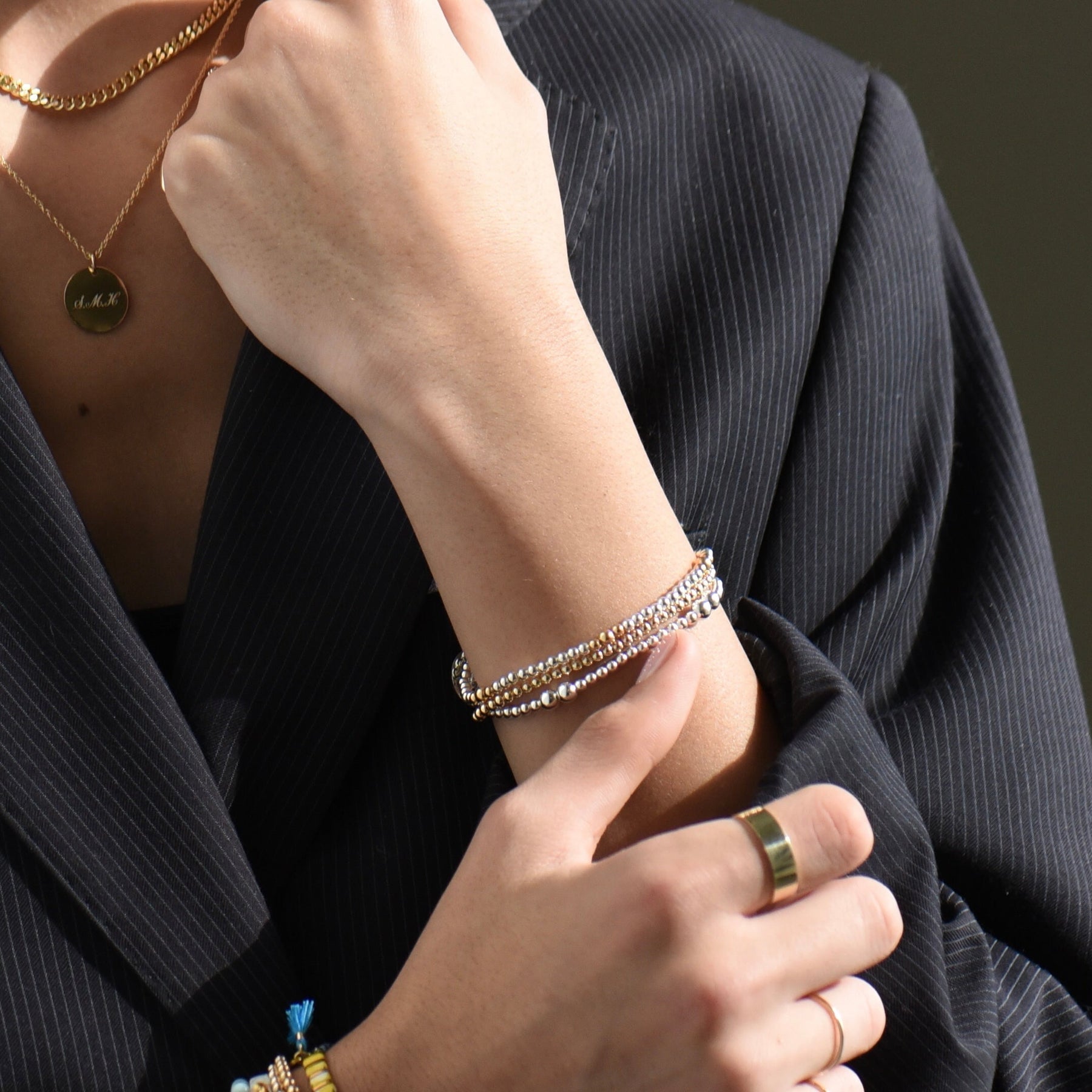 Erin Mixed Metal Bead Bracelet
