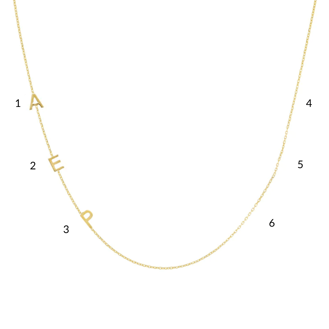 Asymmetrical Initial Necklace