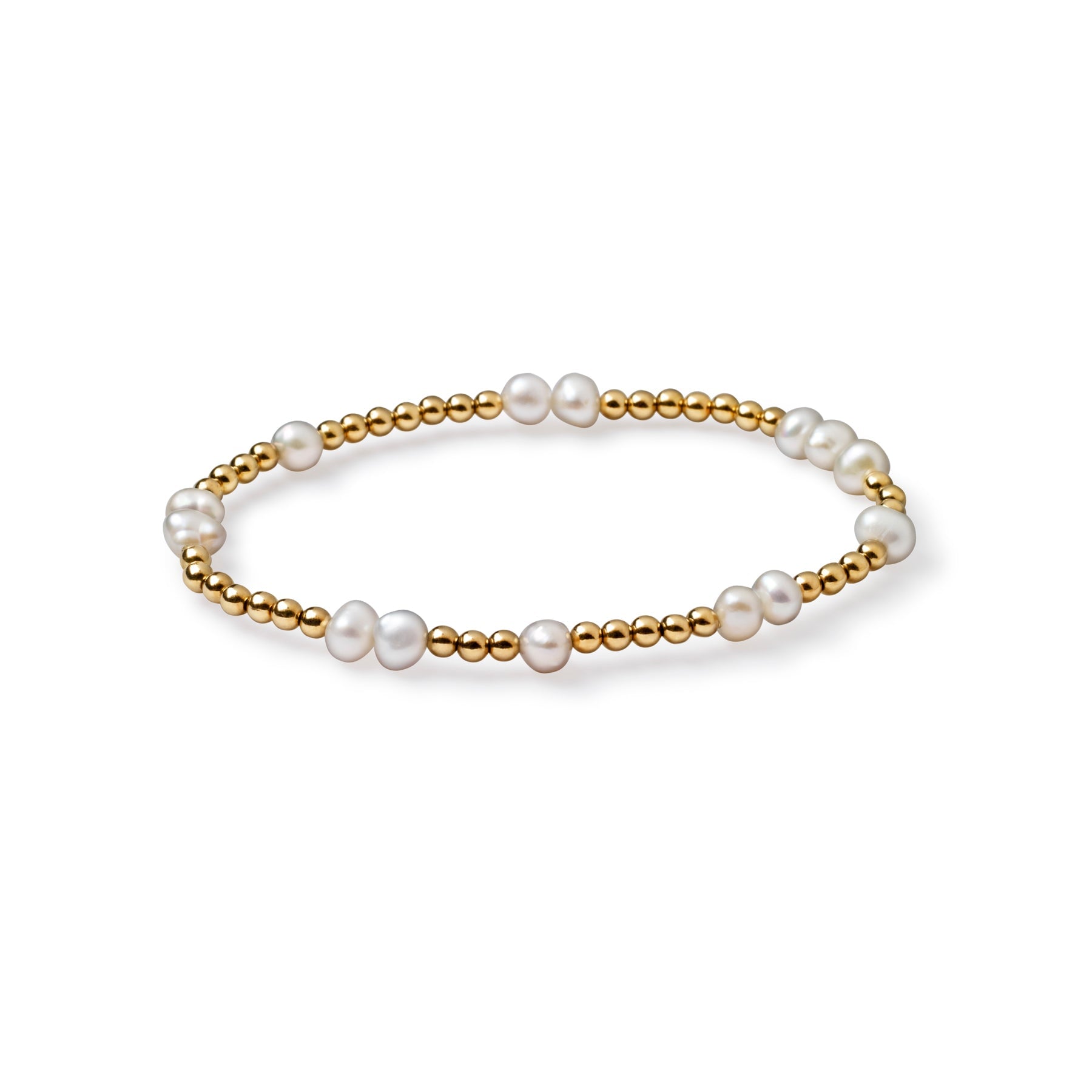Asymmetrical Bead Bracelet With Pearls