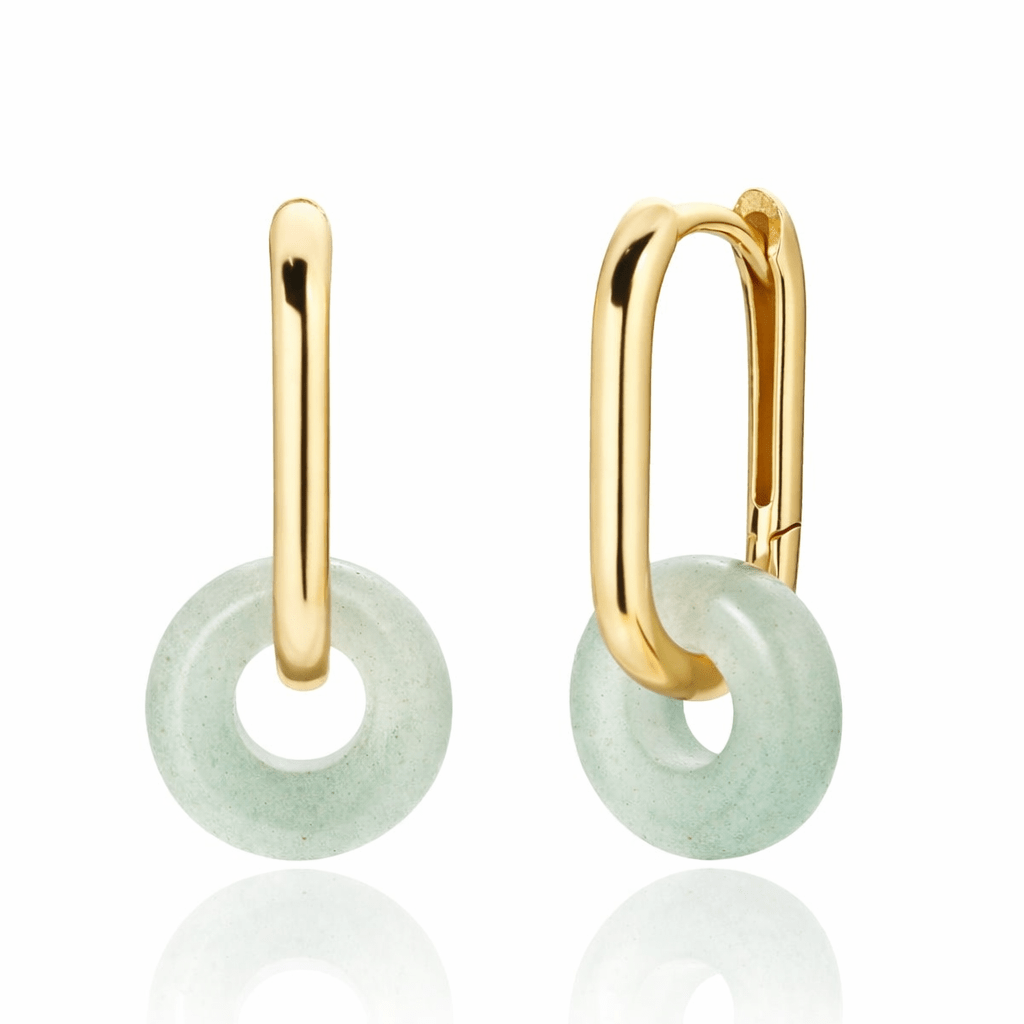 Two-In-One Gemstone Rectangle Hoops