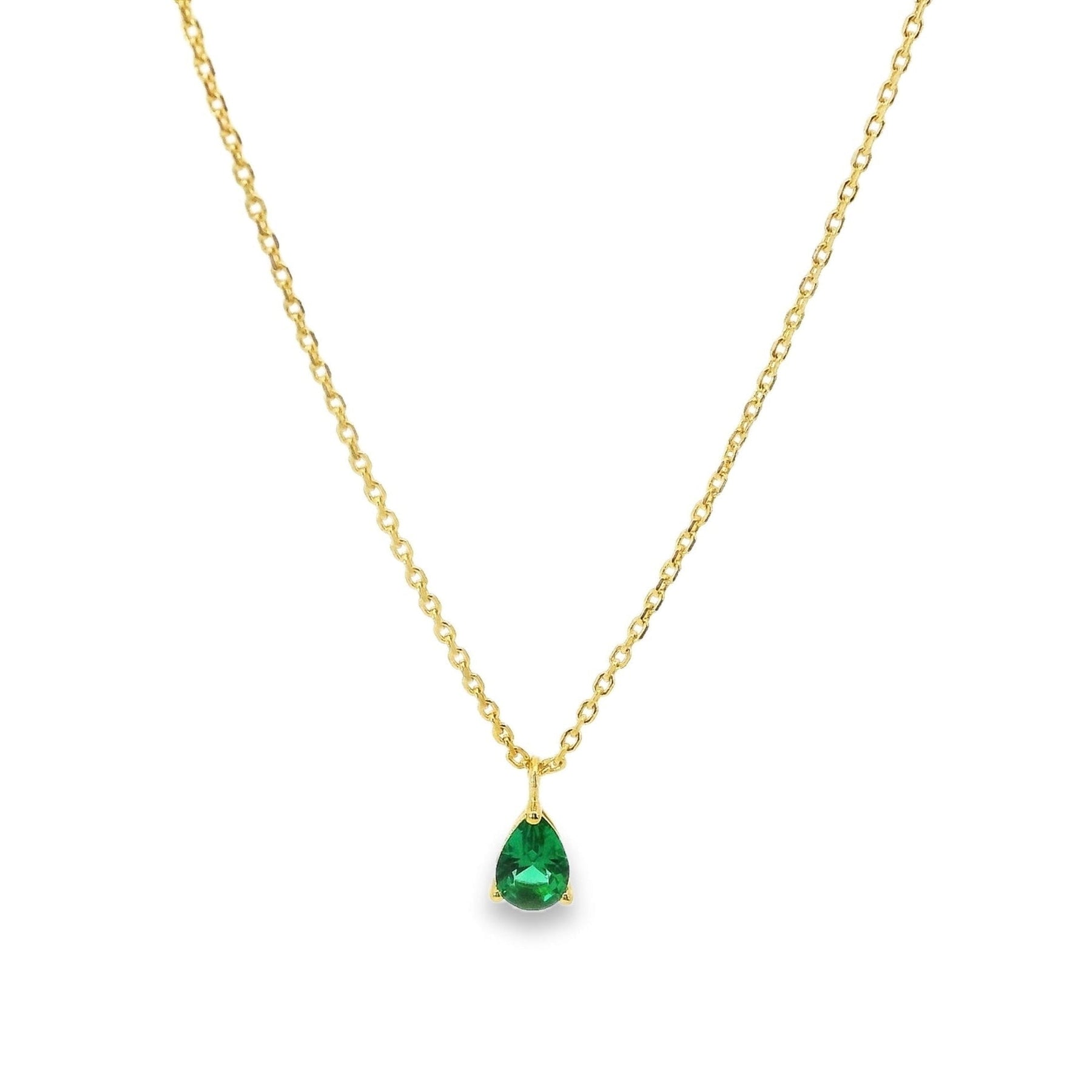 Pear Shape Emerald Drop Choker