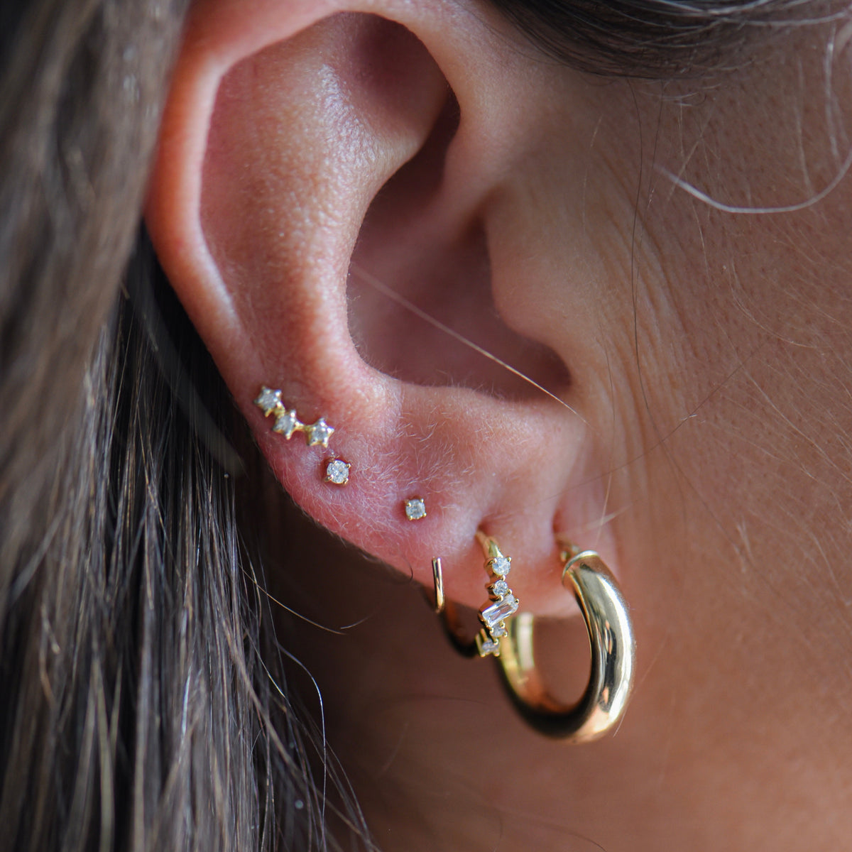 Meg Triple Star Studs