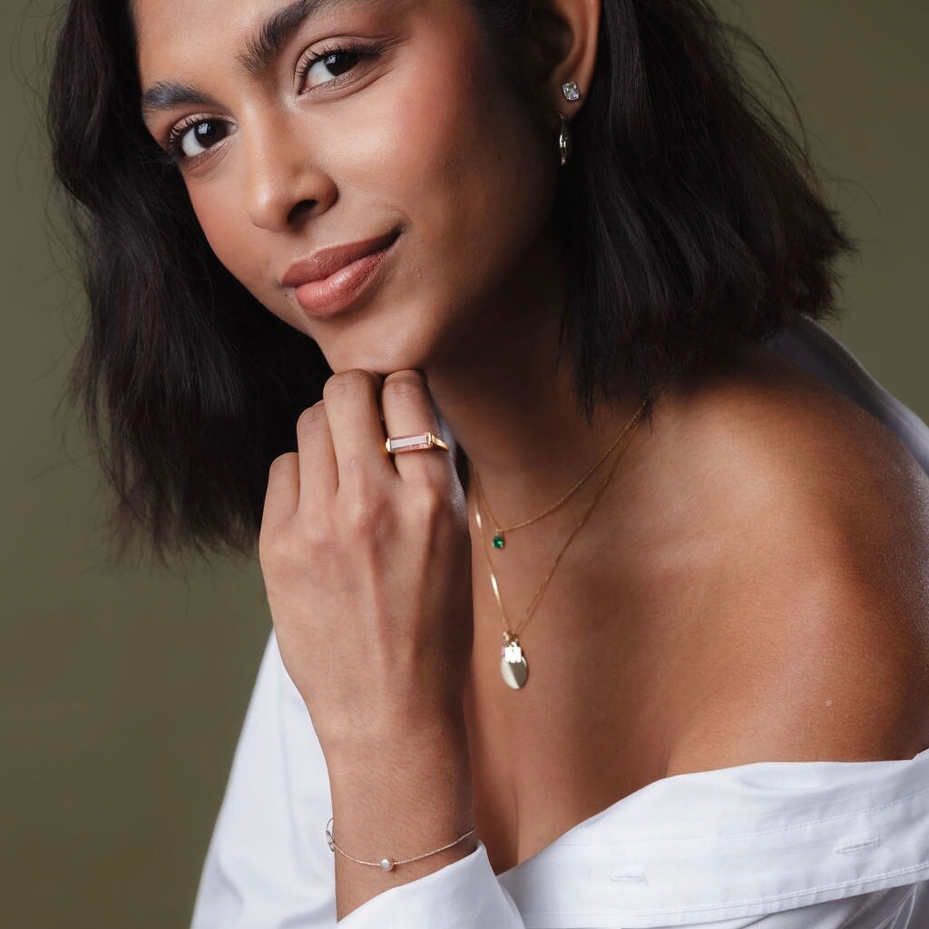 Geam Gemstone Bar Ring
