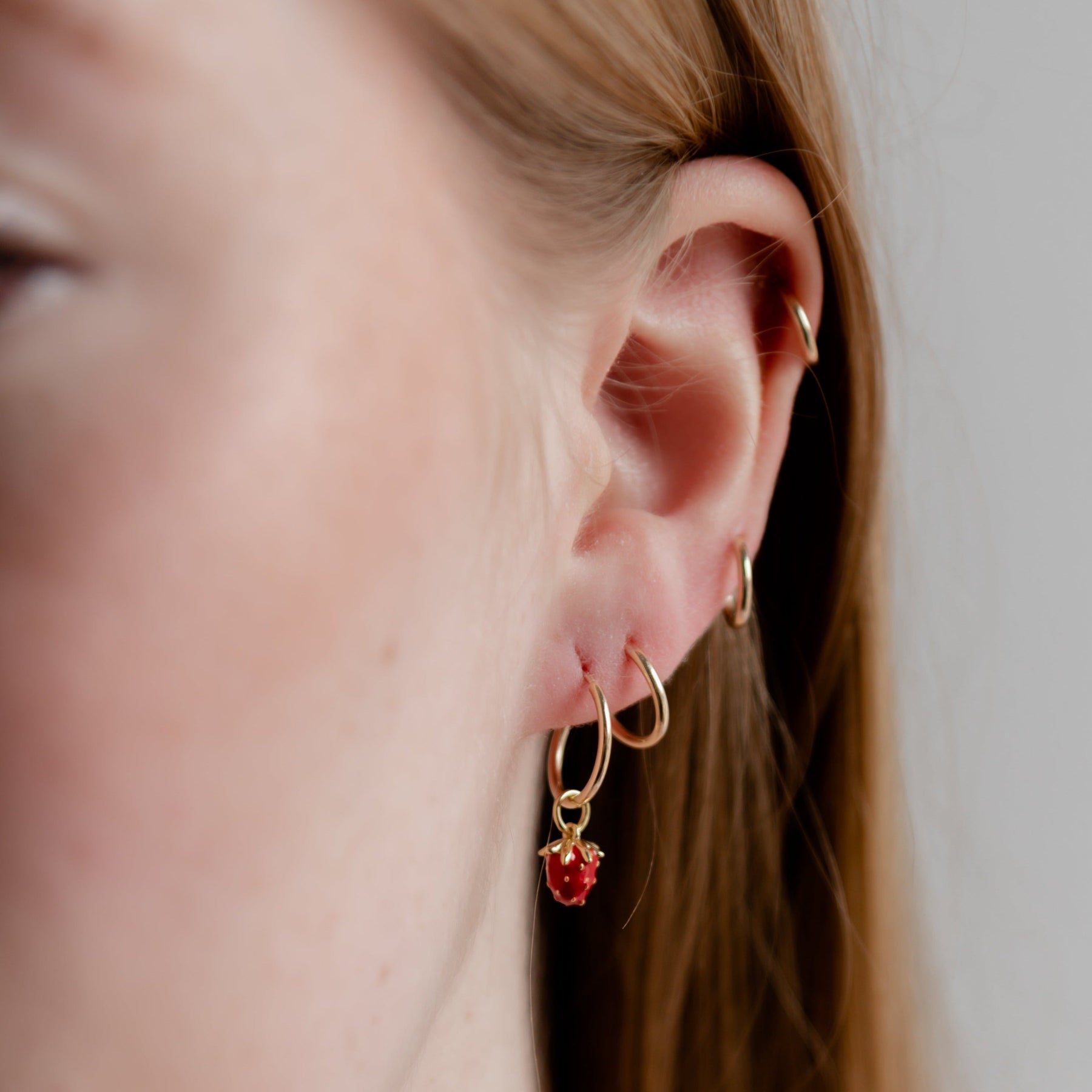 Strawberry Hoop Charm