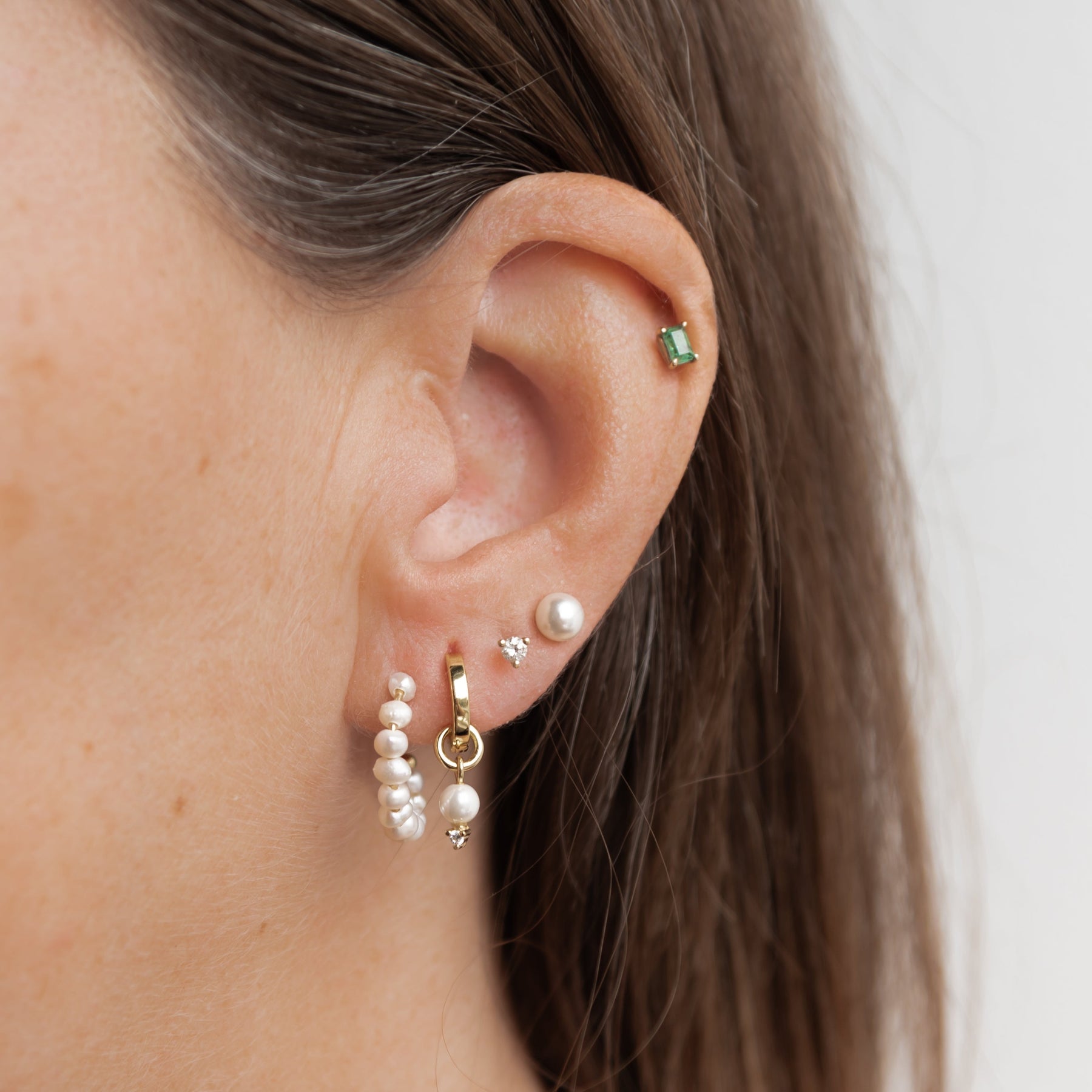 Pearl Diamond Hoop Charm