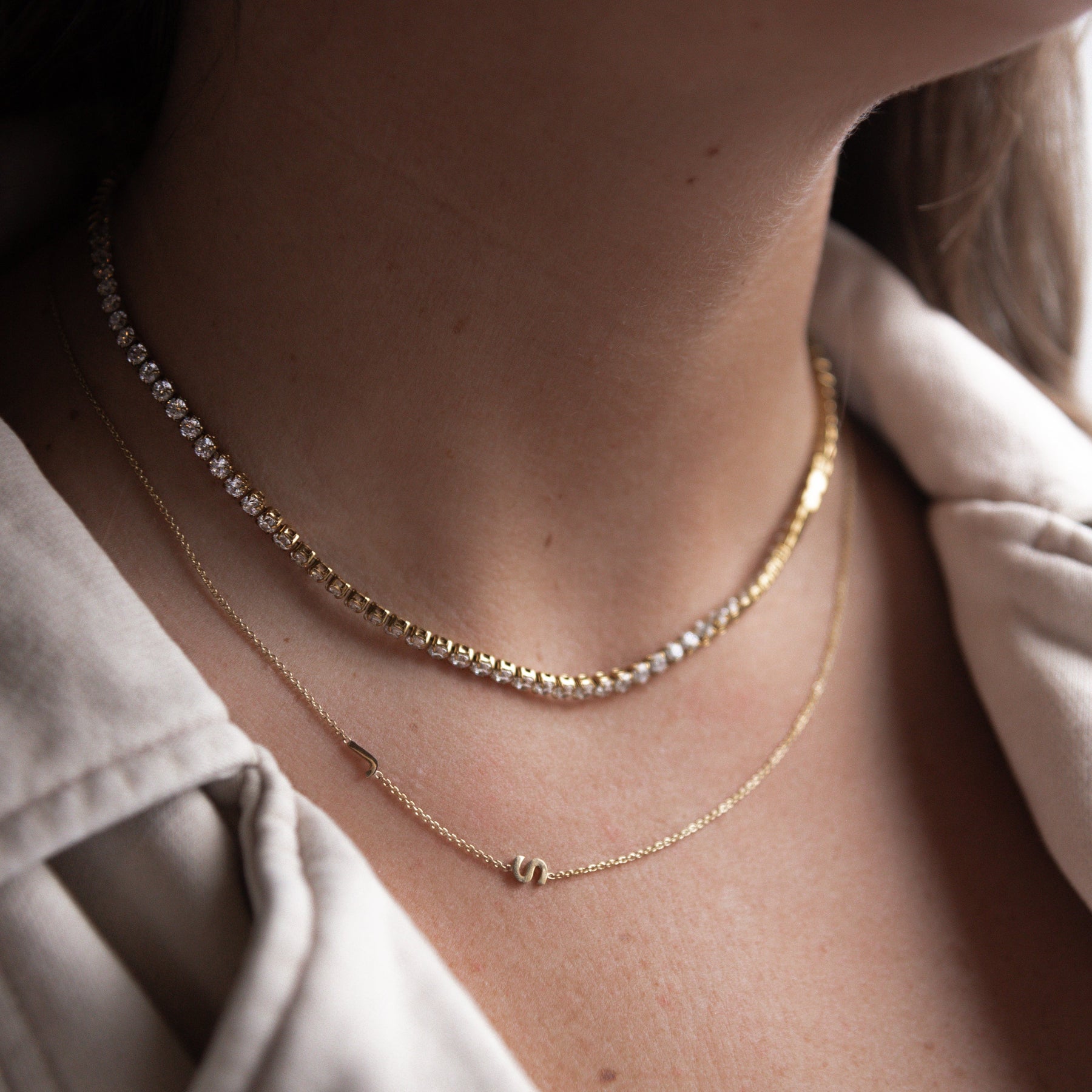 Asymmetrical Initial Necklace