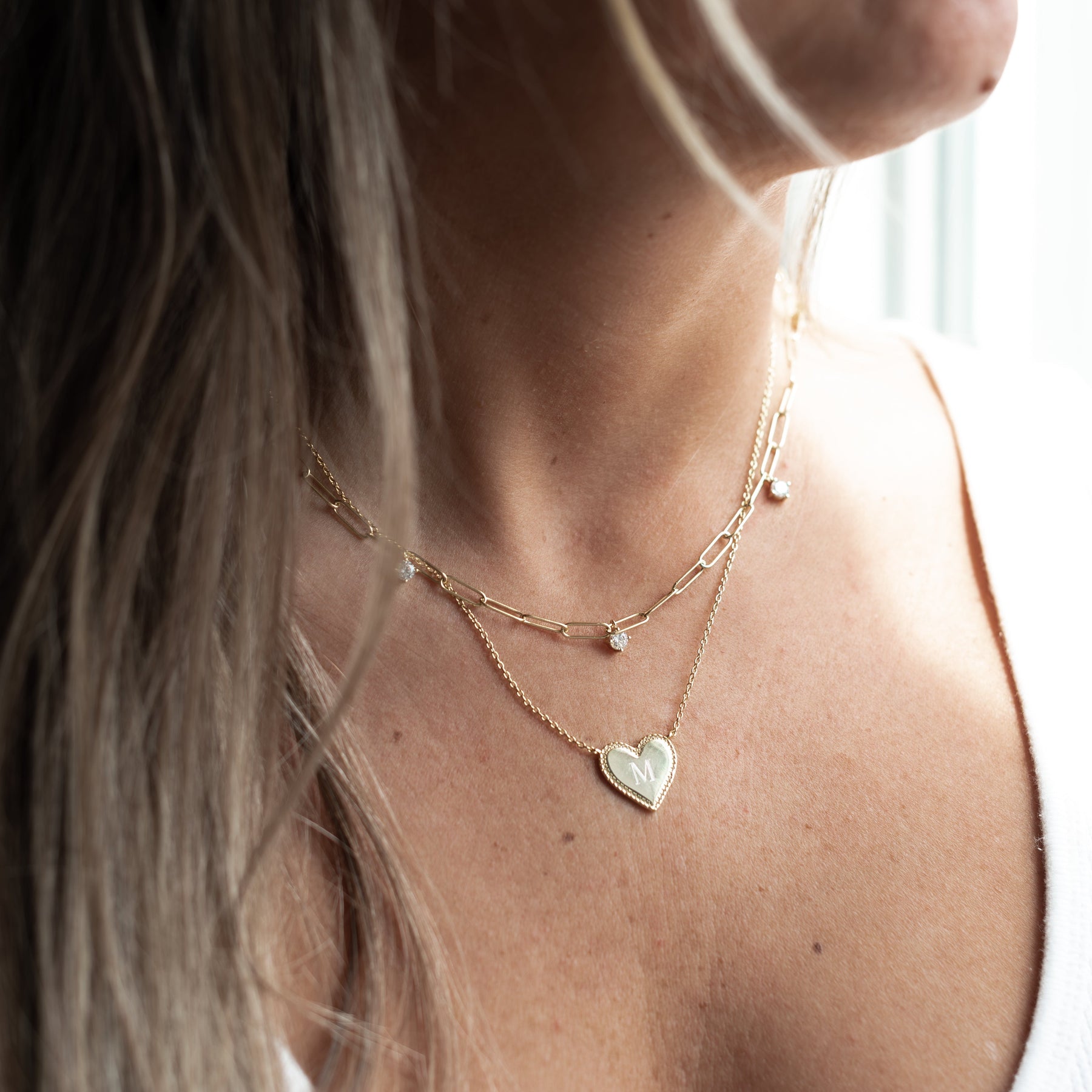 Ava Pavé Heart Necklace