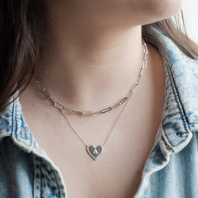 Ava Pavé Heart Necklace
