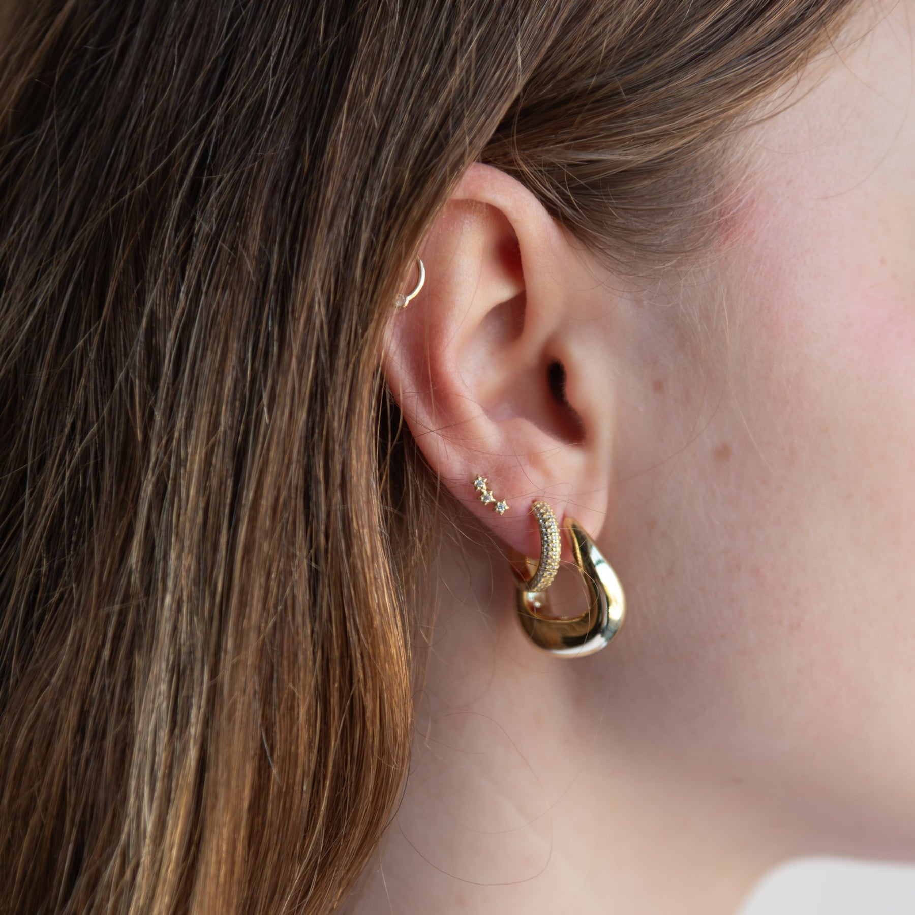 Clara Sparkly Thick Hoops