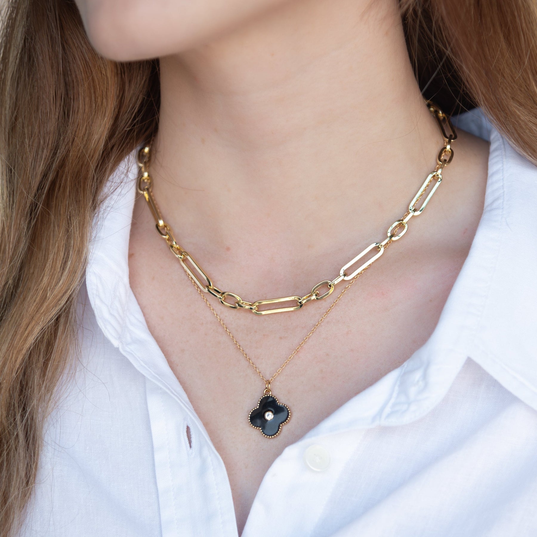 Mixed Link Paperclip Chain Necklace