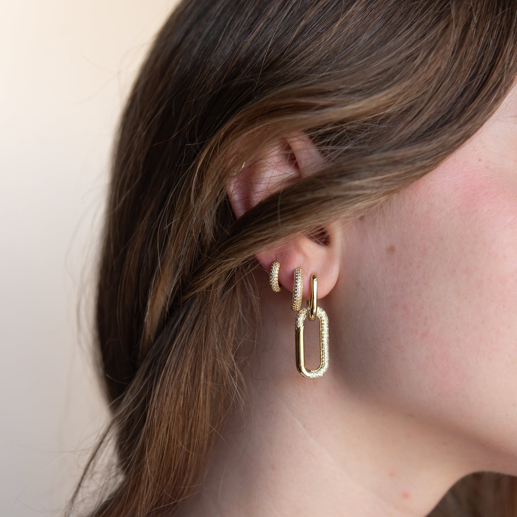 Clara Sparkly Thick Hoops