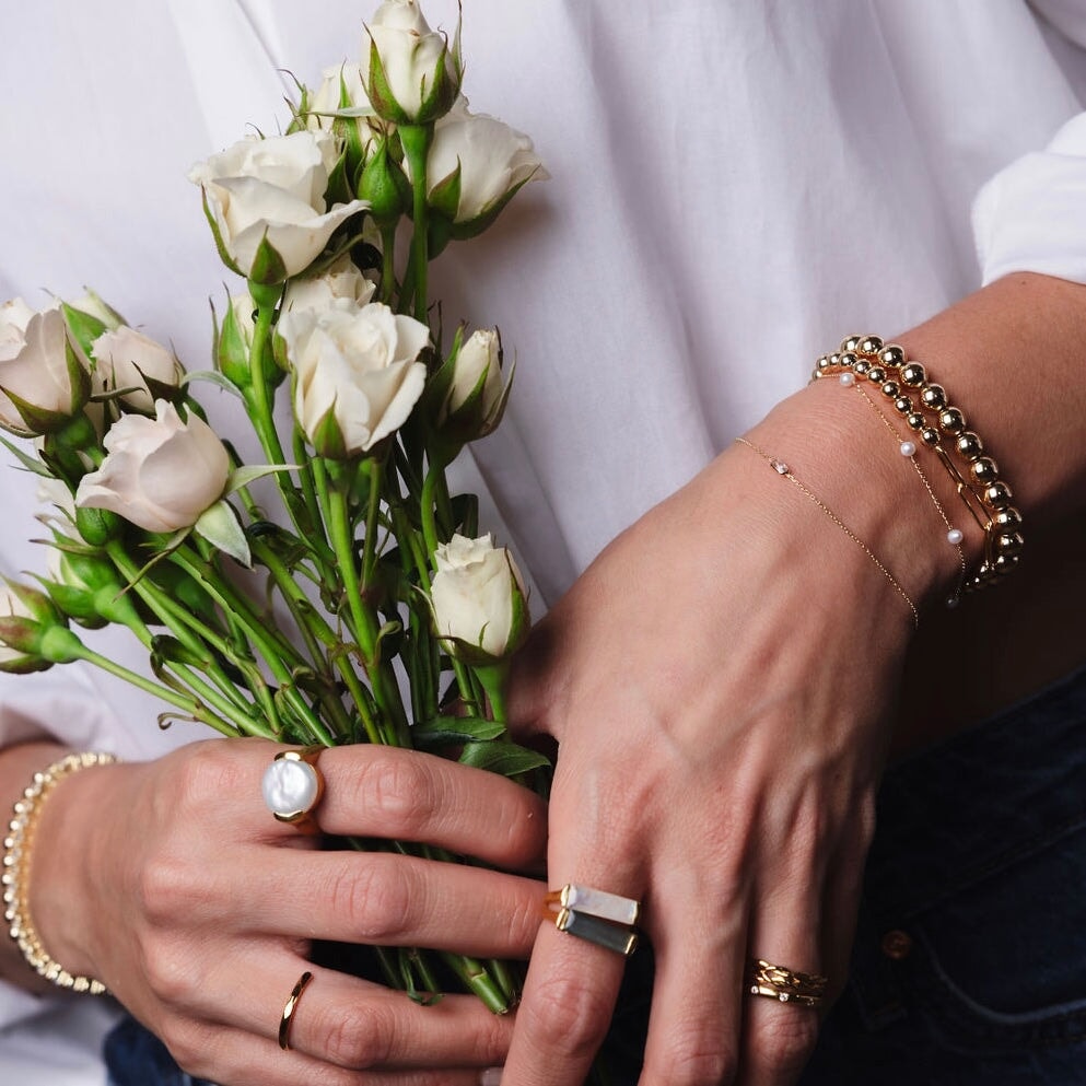 10K Gold Delicate Petra Pearl Bracelet