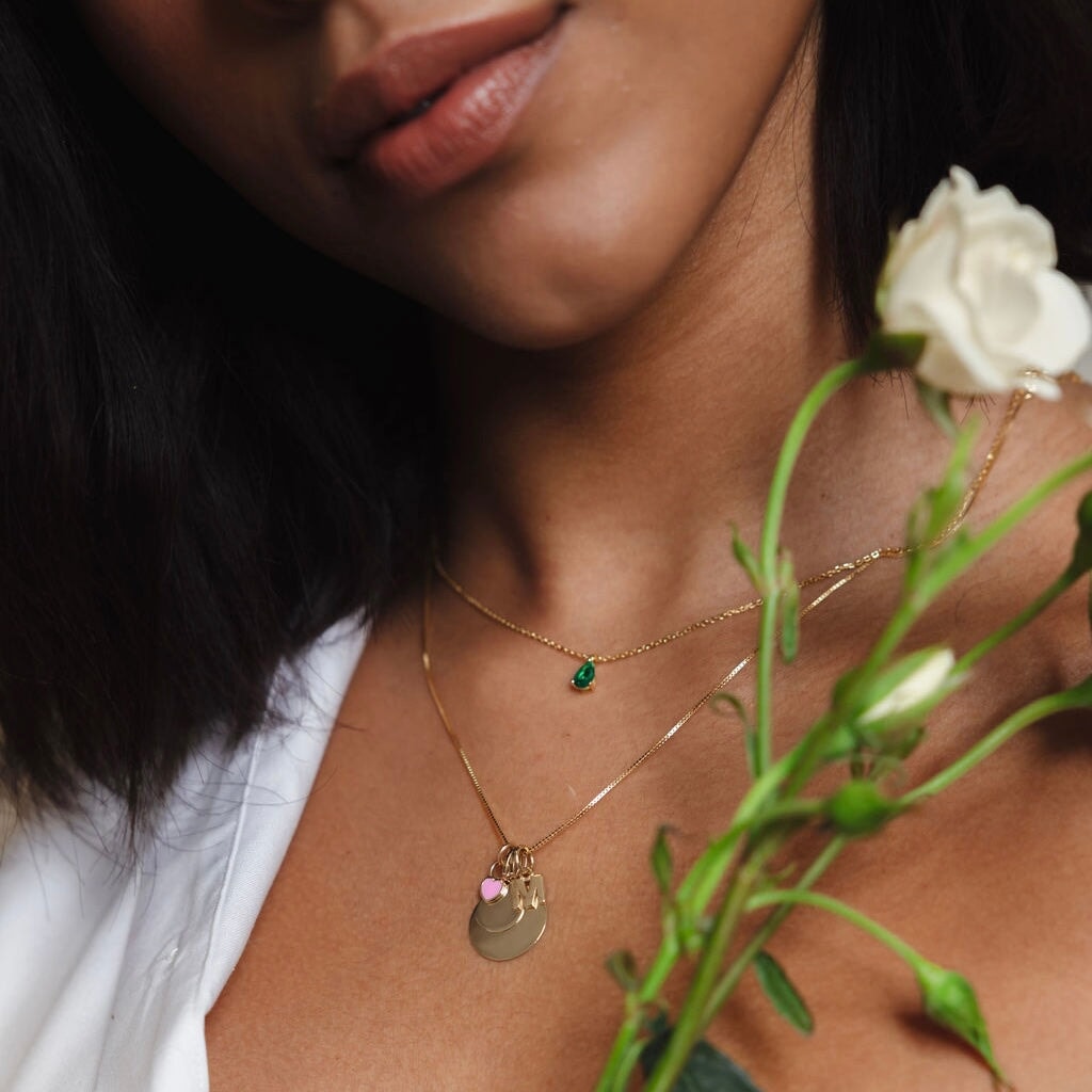 Pear Shape Emerald Drop Choker