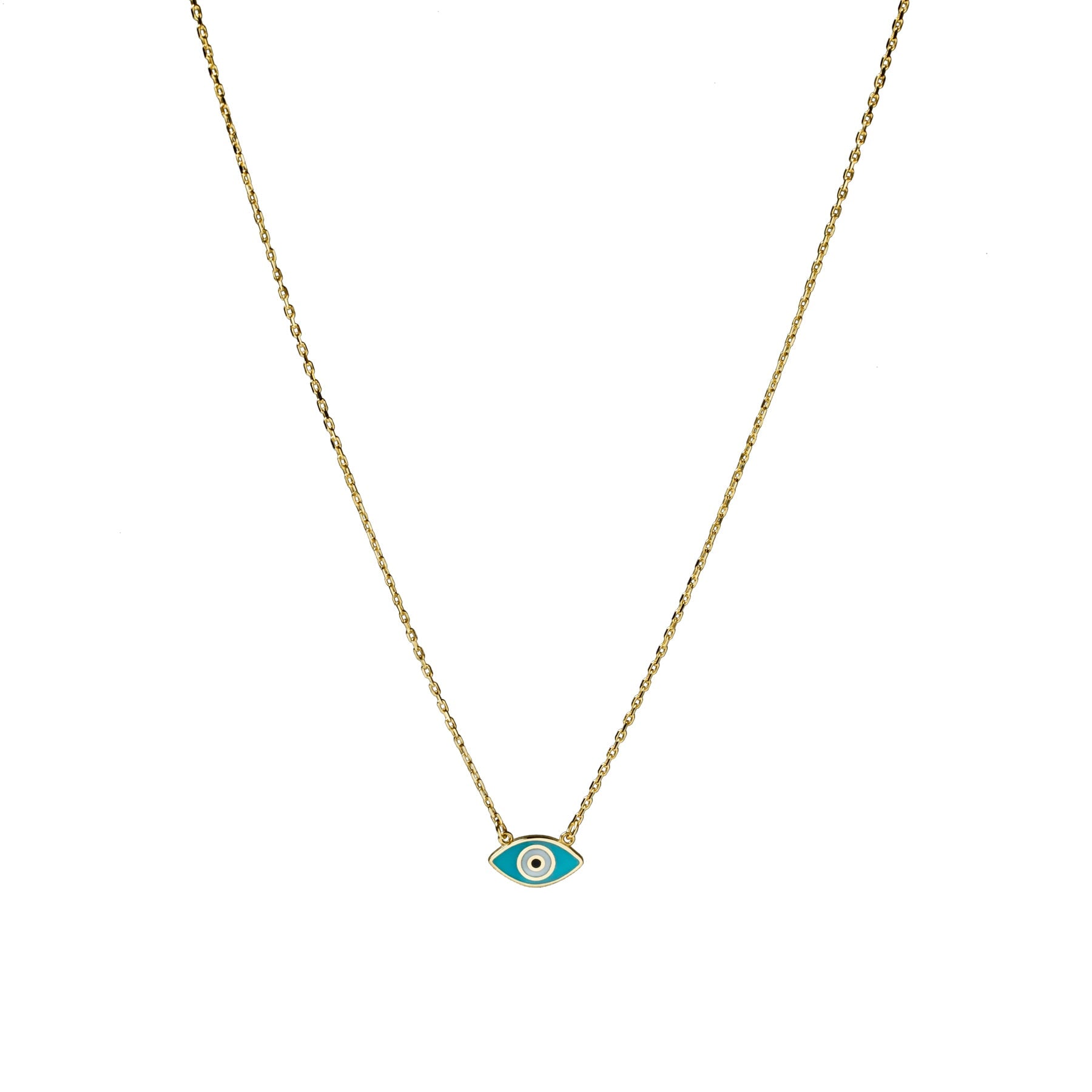 10K Gold Masal Turquoise Evil Eye Necklace