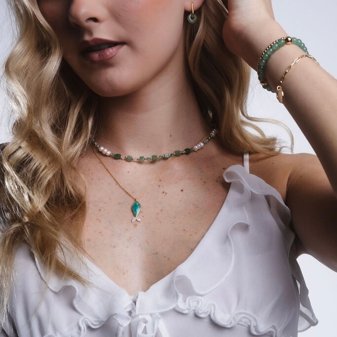 Little Fish and Pearl Beaded Necklace Bundle