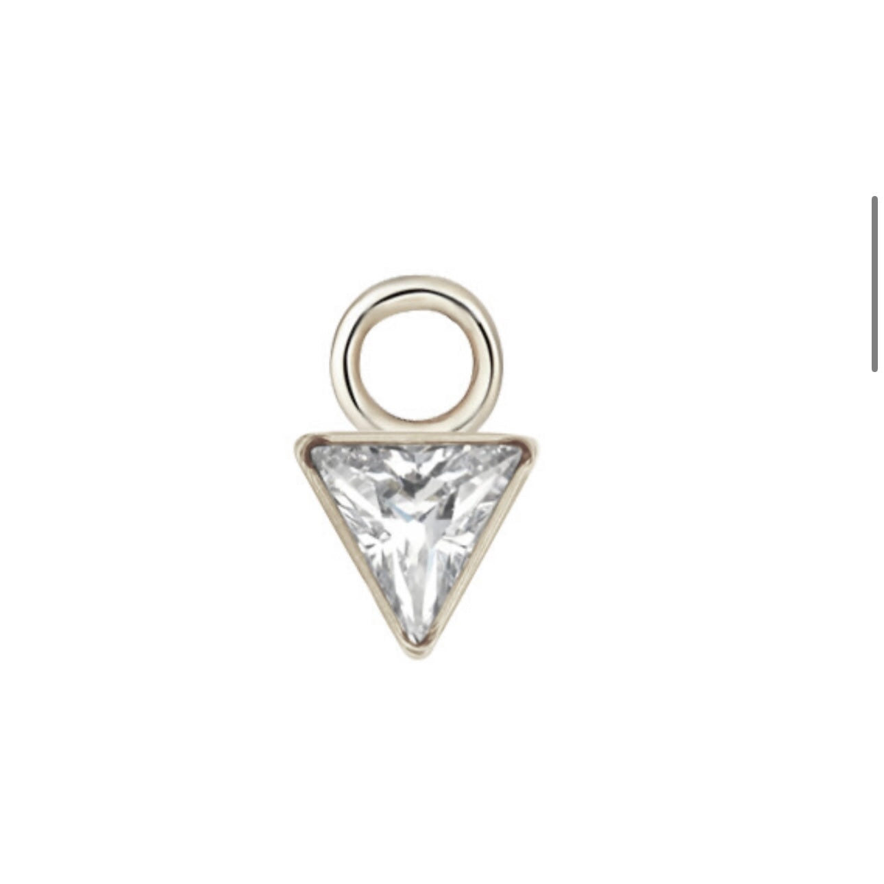 Sparkly Triangle Cut Hoop Charm