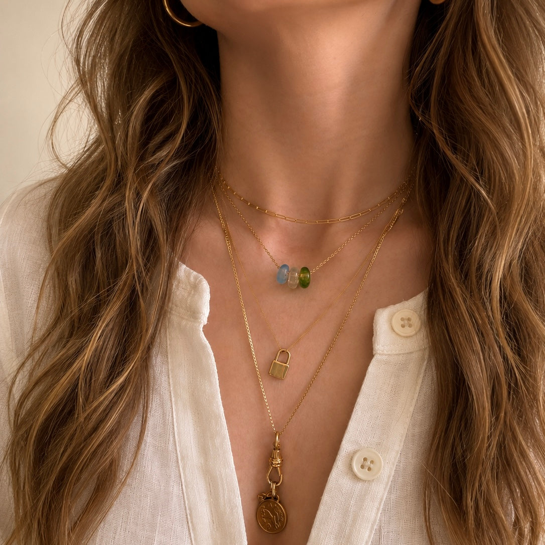 Hand-Torched Beads Trio Necklace