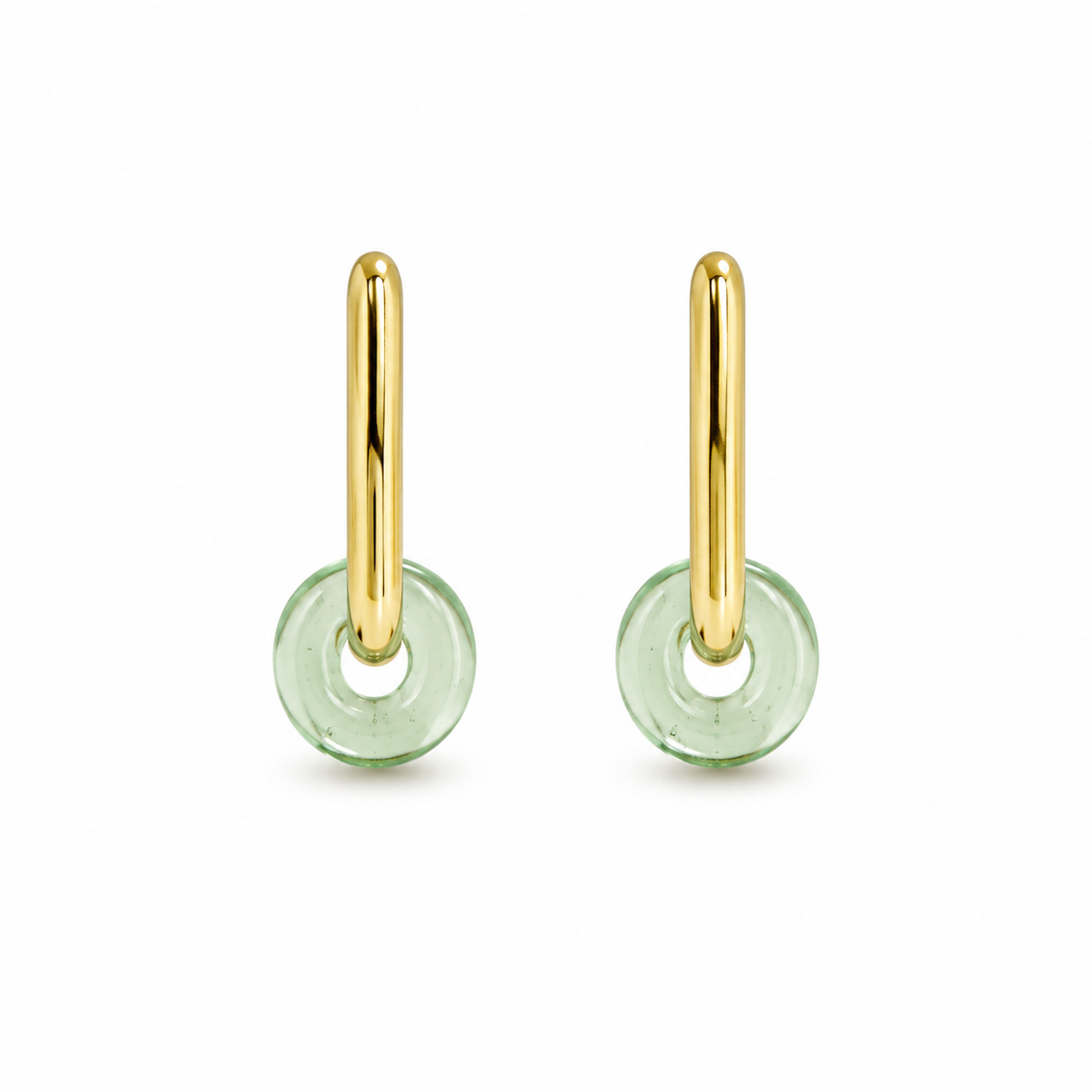 Hand-Torched Emerald Green Foam U Hoops