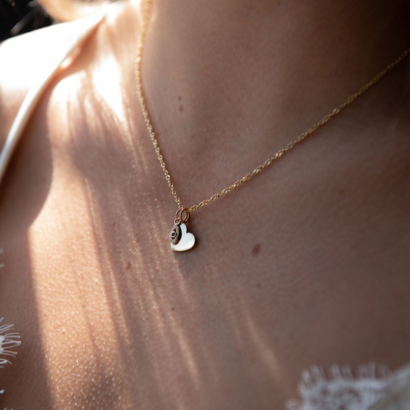 10K Gold Engravable Heart Charm