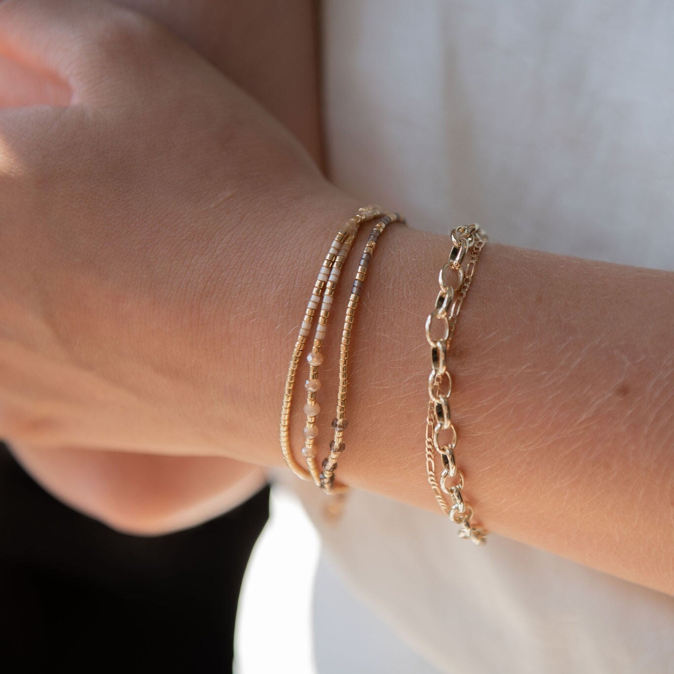 Layered Woven Bead Bracelet