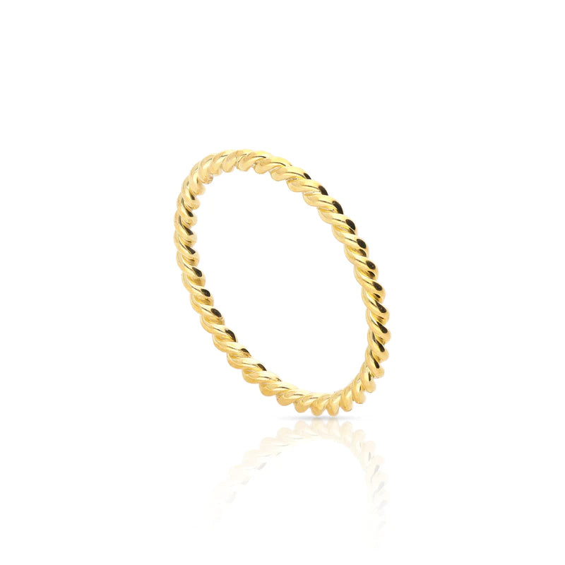 High quality 10K Twisted Rope Ring