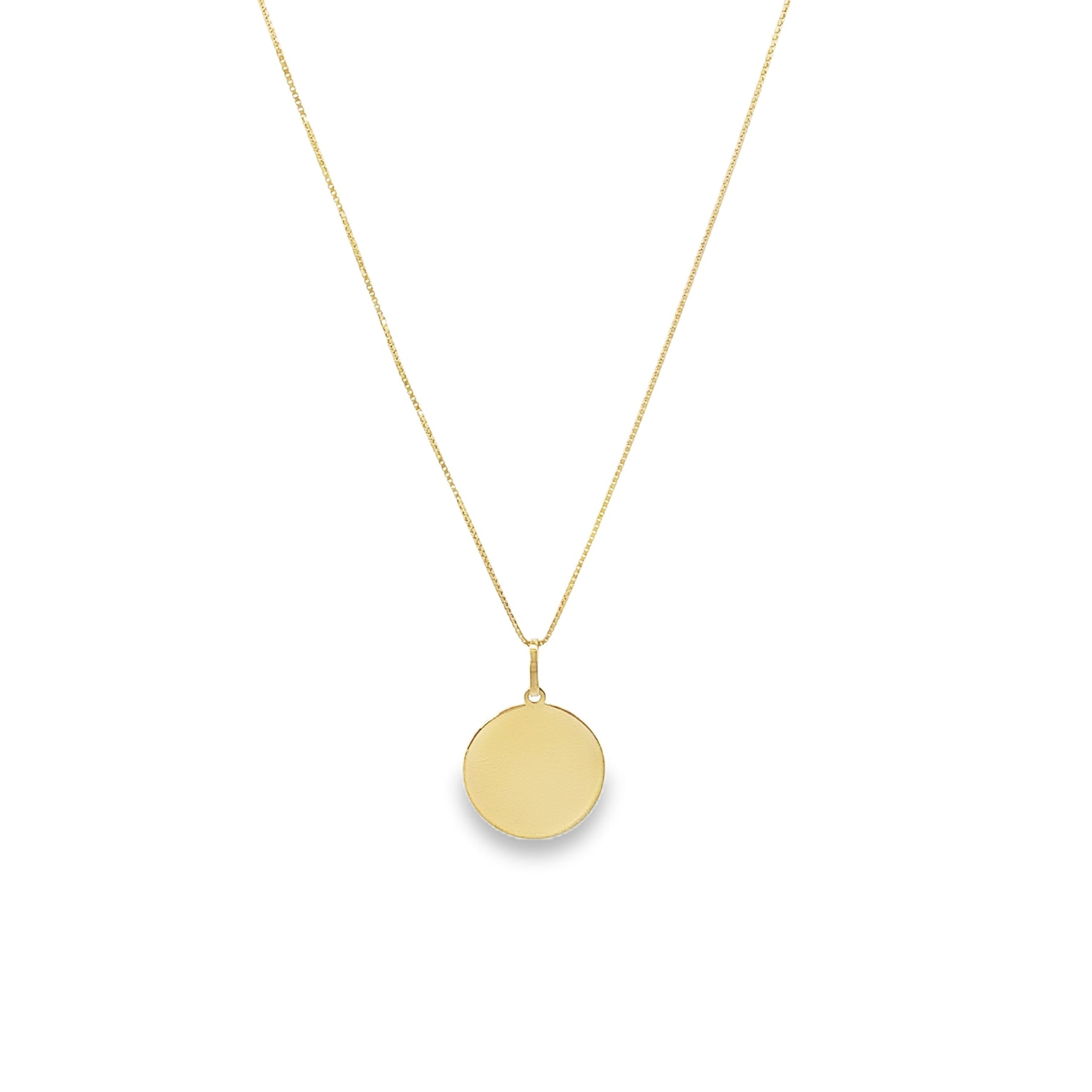 10K Gold Engravable Medium Round Charm