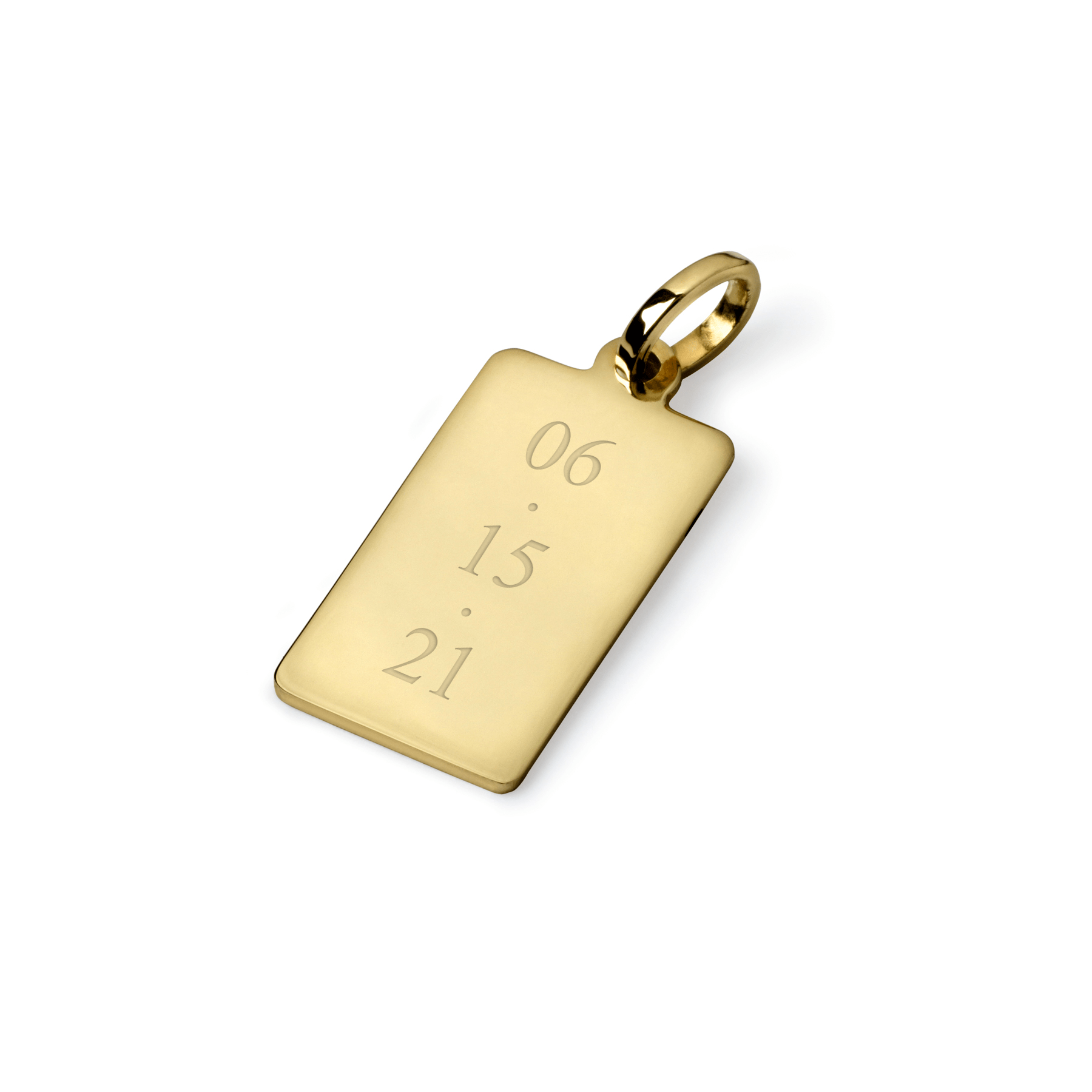 10K Gold Engravable Dog Tag Charm