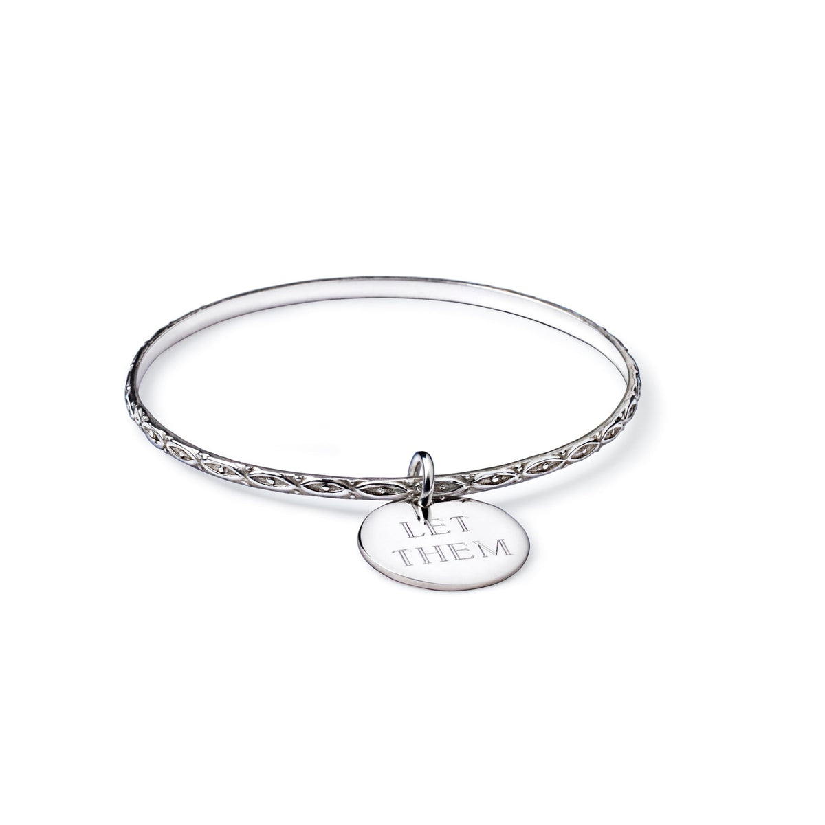 Motif Bangle with Engravable Charm