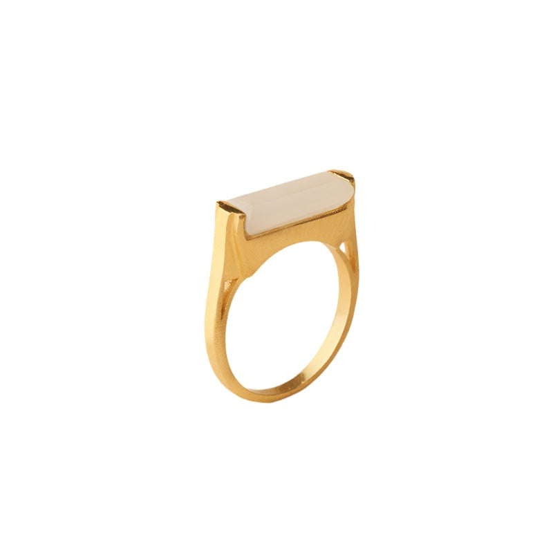 Geam Gemstone Bar Ring