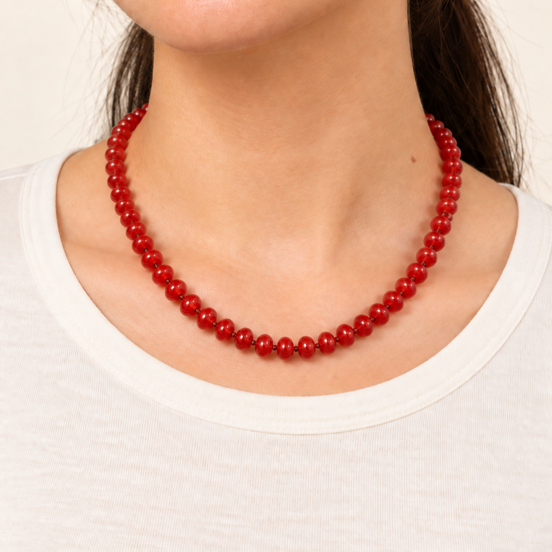 Red Miranda Beaded Necklace