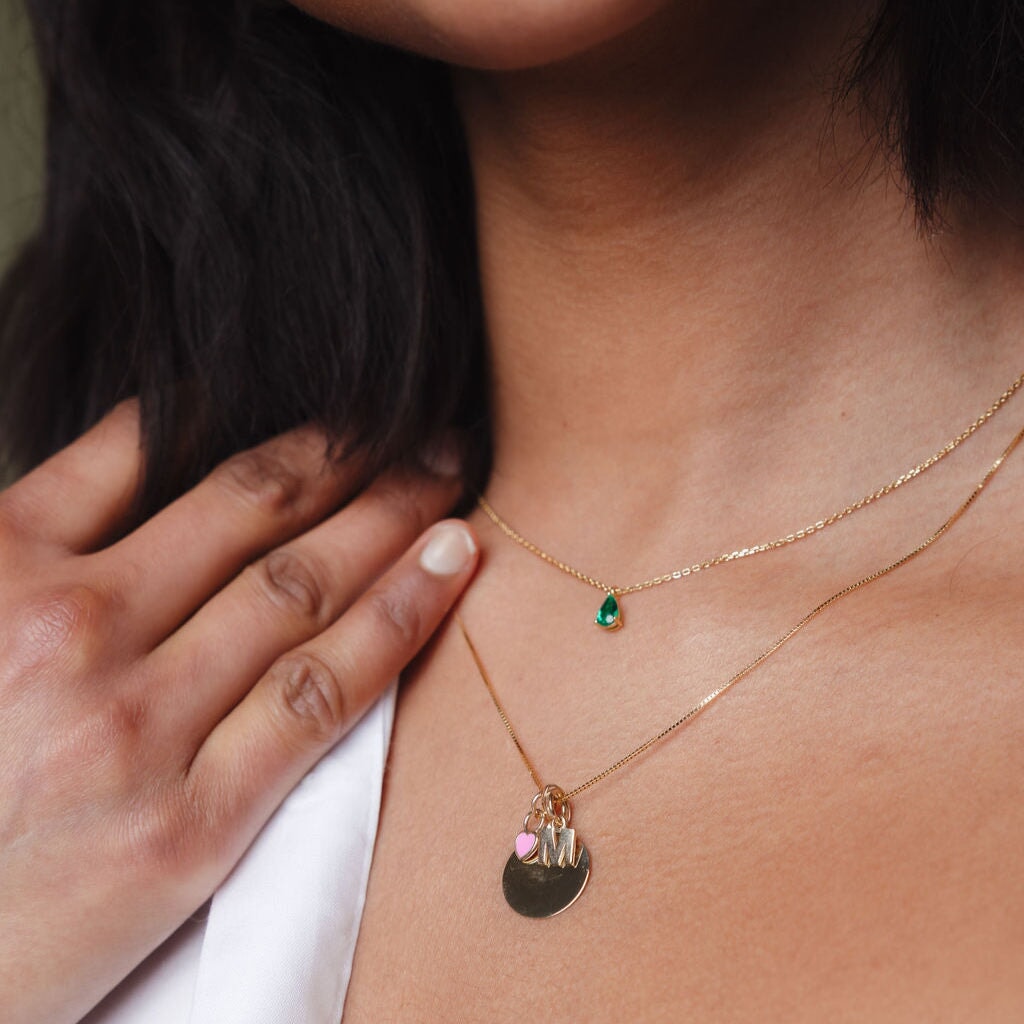 Pear Shape Emerald Drop Choker