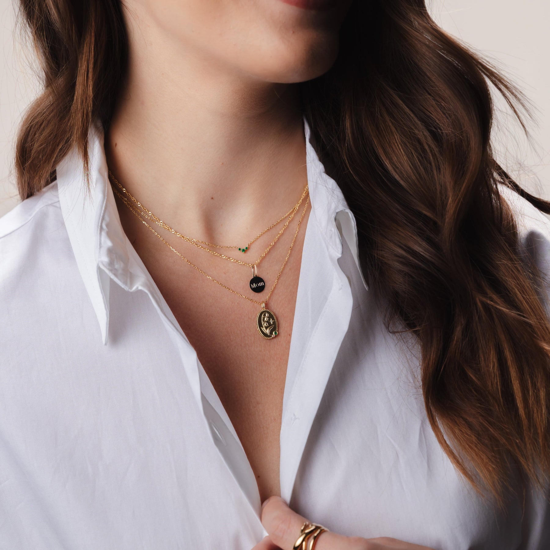 Emerald Trio Necklace